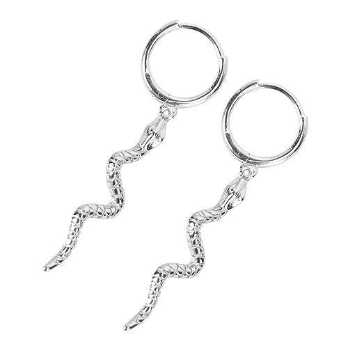 COSMEVIVI Schlangenform Damenohrringe Silberne Ohrhänger Ohrschmuck Für Frauen Lange Ohrringe Weißgold Ohrringe Modeschmuck Schlangenohrringe von COSMEVIVI