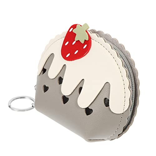 COSMEVIVI Erdbeer Geldbörse Für Münzen Mit Reißverschluss Wechseltasche Aus Hochwertigem Pu Und Metall Karten-Aufbewahrungstasche Für Mädchen Damen Organisator Für Bargeld Und Kleine Gegenst von COSMEVIVI