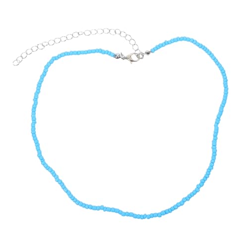 COSMEVIVI Kette Mit Perlen Blau Damenhalskette Schlüsselbeinkette Halskettenschmuck Kreative Damenhalskette Halskette Für Frauen Mädchen von COSMEVIVI