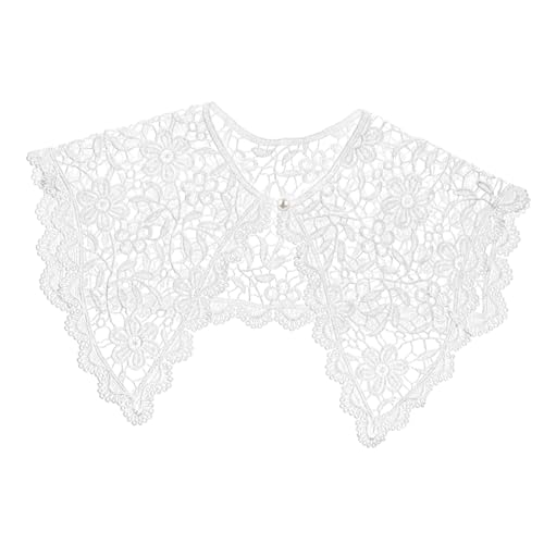 COSMEVIVI Damen Spitzenkragen Blumenmuster Fake Collar Für Weste Tank Kleid Hemd Weiß Aus Baumwolle Atmungsaktiv Modisch von COSMEVIVI