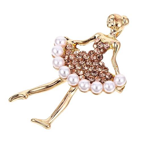 COSMEVIVI Strass-balletttänzerin-brosche Aus Legierung Elegante Brustnadel Mit Strass-intarsien Für Frauen Zufällige Farbe von COSMEVIVI