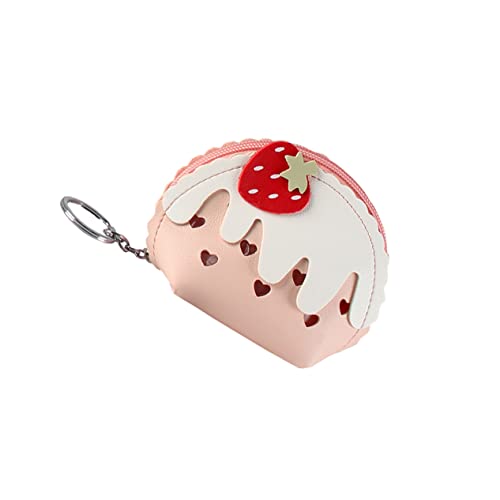 COSMEVIVI Handliche Erdbeer-münzbörse Für Mädchen Süßes Pu Portemonnaie Mit Reißverschluss Für Kleingeld Schlüssel Und Kleine Gegenstände Für Täglichen Gebrauch von COSMEVIVI