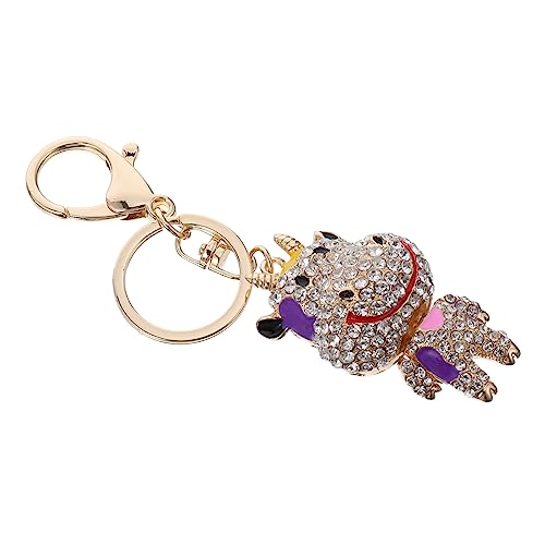 COSMEVIVI 1stück Zodiac Ox Schlüsselanhänger Mit Funkelndem Strass Kreatives Design Multifunktionales Taschen Und Handy-Pendant Violette Farbe Für Modisches Accessoire von COSMEVIVI
