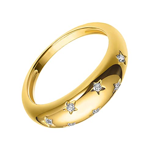 COSMEVIVI Gold Stern Finger Schmuck Ring Für Finger Dekoration Mit Feiner Verarbeitung Und Glatter Oberfläche Komfortabler Tragegefühl Für Damen von COSMEVIVI