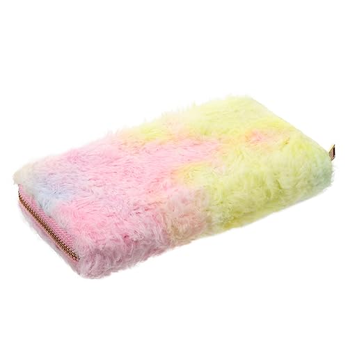 COSMEVIVI 1stück Damen Plüsch Geldbörse Mit Reißverschluss Modische Handtasche Regenbogen-Gradient Für Schule Reisen Und Alltag Langlebiges Material Kreatives Design Für Jeden Anlass von COSMEVIVI