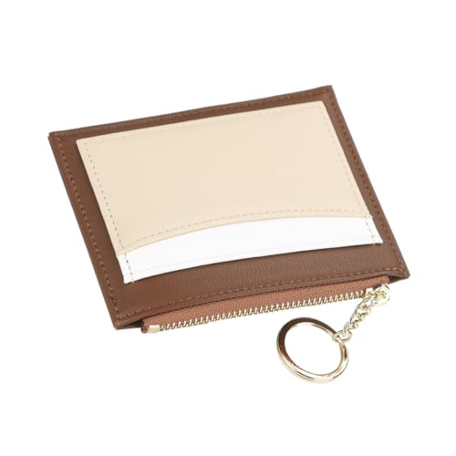 COSMEVIVI 1stück Mode Damen Geldbörse Aus Pu-Leder Mit Reißverschluss Fächer Modisches Design Für Frauen Praktische Kleine Geldbörse Braun RFID-blockierend Für Unterwegs von COSMEVIVI