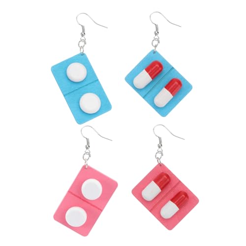 COSMEVIVI 2paare Baumelnde Ohrringe Medizintafel-ohrhänger Grün Ohrschmuck Kreativer Ohrhänger Mit Anhänger Lustiger von COSMEVIVI