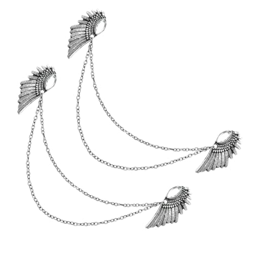 COSMEVIVI 2 Sätze Flügel Broschen Kette Anstecknadeln Für Hemdkragen Dekorative Kleidung Accessoires Langlebig Und 2 Stück * 2 von COSMEVIVI