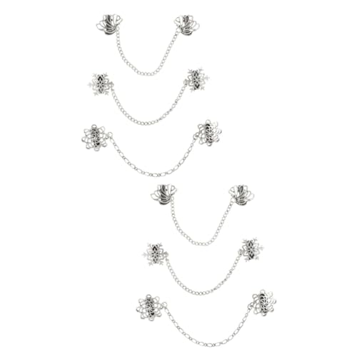 COSMEVIVI 2 Sätze Teiliges Vintage Kettenbrosche Anstecknadeln Für Hemdkragen Accessoires Für Besondere Anlässe Leicht Und Tragbar 3 Stück * 2 von COSMEVIVI