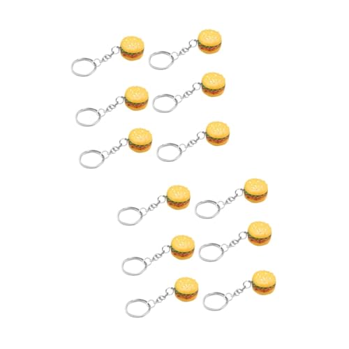 COSMEVIVI 12stücke Mini Schlüsselanhänger Mit Simuliertem Resinhamburger Für Und Familie Farbenfrohe Deko Für Schlüssel Handtaschen Und Geldbörsen von COSMEVIVI