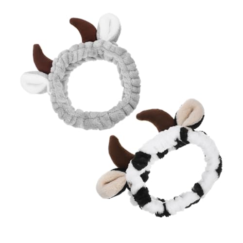 COSMEVIVI 2stücke Kuh Cosplay Zubehör Tierohren Haarband Für Halloween Und Kostüme Süßes Gesichtsbedeckung Für Spa Make-up Und Partys von COSMEVIVI