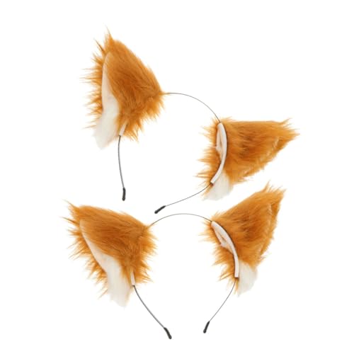 COSMEVIVI 2stücke Stirnband Mit Fuchsohren Für Mädchen Süßes Fuchsohren-haarband Für Partys Tierohren-stirnband Flauschiges Stirnband Für Cosplay Und Halloween von COSMEVIVI