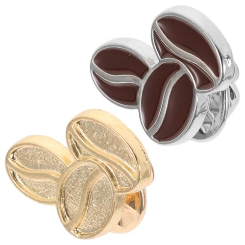 COSMEVIVI 2 Stück Cartoon Kaffee Bohnen Brosche Metallische Dekorative Corsage Anstecknadeln für Pullover und Jacken Wiederverwendbar Robust Komfortabel Modisches Accessoire für Damen und von COSMEVIVI