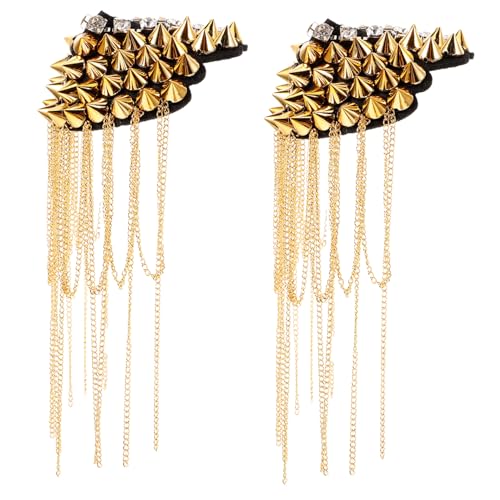 COSMEVIVI 2stücke Vintage Epauletten Mit Quasten Und Kette Für Kostüme Metallische Schulterabzeichen Für Männer Und Frauen Für Zeremonien Cosplay Und Bühnenaufführungen von COSMEVIVI