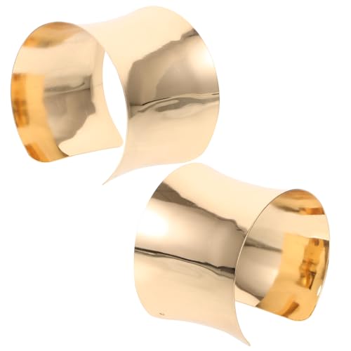 COSMEVIVI Breites Manschettenarmband Damen 2 Stück Verstellbare Armreifen Aus Metall Klobige Armreifen Für Handgelenk Elegantes Schmuckset Für Frauen Für Geschenke von COSMEVIVI