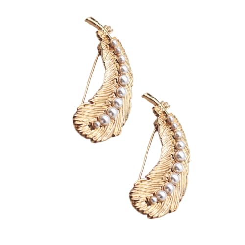 COSMEVIVI 2 Stück Goldene Schmuckbroschen mit Perlen Elegante Anstecknadeln für Damen Modische Schmuck accessoires für Kleidung Party Hochzeit Mantel und Kleid Dekoration von COSMEVIVI