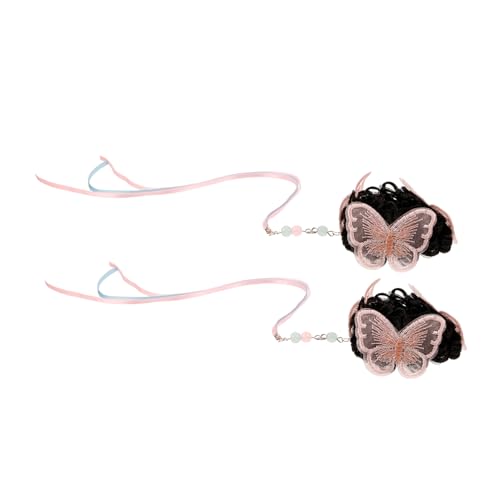 COSMEVIVI 2stücke Haarschmuck Mit Schmetterling Und Perlen Antike Haaraccessoires Für Mädchen Traditionelle Chinesische Haargummis Für Hochzeiten Und Cosplay von COSMEVIVI