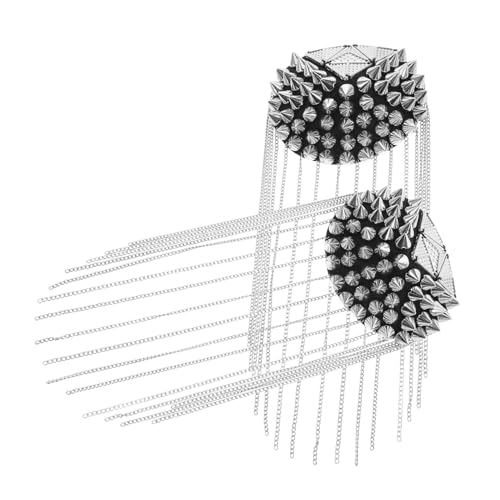 COSMEVIVI 2stücke Quaste Schulterepauletten Mit Nieten Abnehmbare Schulterabzeichen Für Kostümpartys Bühnenauftritte Und Uniformen Retro Punk Stil Geeignet Für Männer Und Frauen von COSMEVIVI