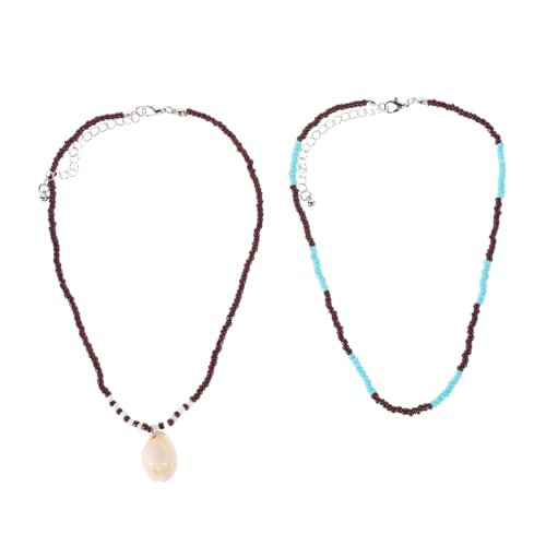 COSMEVIVI 2stücke Muschel- Mit Perlen Für Verstellbare Strandketten Tropischer Urlaubsschmuck Hawaiianisches Sommer-accessoire Für Herren von COSMEVIVI