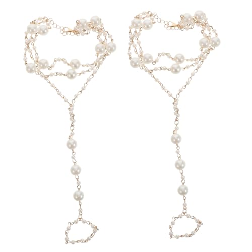 COSMEVIVI 2stücke Perlenfußkettchen Für Damen Verstellbar Mit Perlenquaste Atmungsaktiv Leicht Für Strand Urlaub Hochzeit Alltag Freizeitsituationen von COSMEVIVI