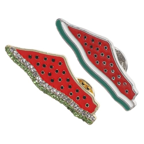 COSMEVIVI 2stücke Wassermelonen-emaille-anstecker Obstbrosche Für Taschen Hüte Rucksäcke Pullover Kragen Sommer Geburtstag von COSMEVIVI