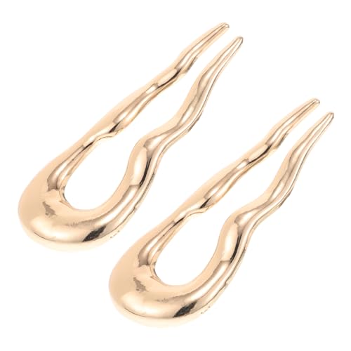 COSMEVIVI 2-teiliges U-förmiges Gewelltes Haarknoten-set Aus Metall Hochwertige Französische Haarspange Für Frauen Stilvolles Haar-accessoire-set von COSMEVIVI