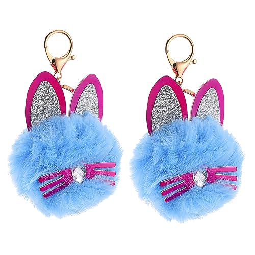 COSMEVIVI 2 Stück Schlüsselanhänger mit Katzenohren modischer entzückende Tier-Schlüsselanhänger für Frauen Taschenanhänger Dekorationen von COSMEVIVI