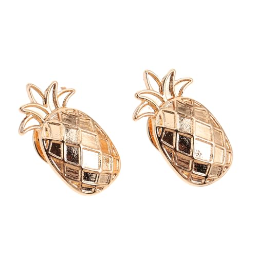 COSMEVIVI 2stücke Ananas-anstecknadel Aus Zinklegierung Kettenkragenclip Für Pullover Schalcliphalter Hawaii-brosche Strickjackenclip Hutbroschen Luau-partygeschenk Emaille-brustnadel von COSMEVIVI