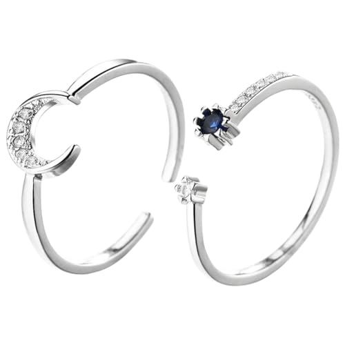 COSMEVIVI Einzigartige Statement-Ringe für Damen 2-teiliges verstellbares offenes Ringset für von COSMEVIVI