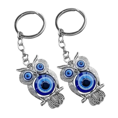 COSMEVIVI 2st Eule-anhänger Schlüsselanhänger Eulenförmige Verzierung Anhänger Für Auto Hängender Anhänger in Eulenform Ornament Für Die Dekoration Evil Eye Anhänger Zinklegierung von COSMEVIVI