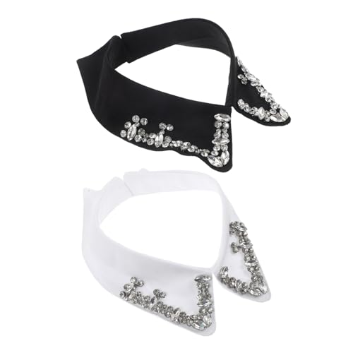 COSMEVIVI 2stücke Abnehmbare Fake-kragen Für Damen Mit Glitzersteinen Vielseitige Blusenkragen Für Hochzeiten Partys Und Mehr von COSMEVIVI