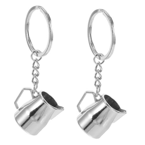 COSMEVIVI Schlüsselanhänger Aus Zinklegierung Mini-kaffeetasse Aufschäumkrug Schlüsselanhänger für Damen und Herren von COSMEVIVI