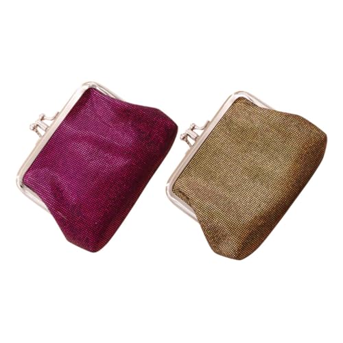COSMEVIVI 2stücke Damen Pu Münzbeutel Kleine Geldbörse Für Münzen Und Schlüssel Kompaktes Design Gold Und Für Alltag Und Reisen von COSMEVIVI