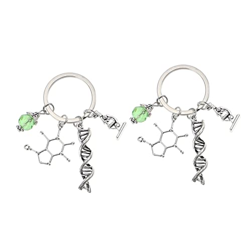 COSMEVIVI 2st Schlüsselbund Schlüsselanhänger Für Schlüssel Neurotransmitter-schlüsselanhänger Schlüsselanhänger Mit Chemischem Symbol Biologie- -schmuck Silver Zinklegierung von COSMEVIVI