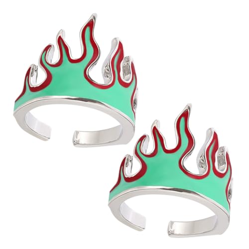 COSMEVIVI 2stücke Verstellbare Flame Damen Modische Finger Ringe Aus Offene Design Für Anlässe Wie Hochzeiten Und Partys Für Jeden Finger Geeignet von COSMEVIVI