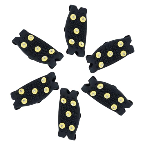 COSMEVIVI 3 Paare Eisspikes Schuhe Rutschfest Tpe Zahn Schuhkrallen für Damen Herren Winter Robustes Rutsch Schuhüberzug Schneeketten für Wandern Joggen Outdoor Einfach Anzuziehen von COSMEVIVI