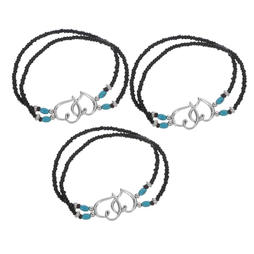 COSMEVIVI 3stücke Teiliges Fußkettchen Für Damen Mit Und Perlen Boho-strandstil Fußkettchen Aus Kunststoff Für Urlaub Und Alltag von COSMEVIVI