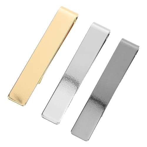 COSMEVIVI 3 Stück Krawattenklammern für Herren: Klassische Krawattenklammer aus Edelstahl für formelle Anzüge – Zubehör für formelle Geschäftsveranstaltungen und den täglichen Gebrauch von COSMEVIVI