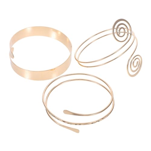 COSMEVIVI 3 Stück Teiliges Goldfarbenes Armreif-set Damen Oberarm Schmuck Verstellbar Minimalistisches Metall Armband Vielseitig Kombinierbar Modisch für Hochzeit Party Geschenk COSMEVIVI 3 Stück Teiliges Goldfarbenes Armreif-set Damen Oberarm Schmuck Verstellbar Minimalistisches Metall Armband Vielseitig Kombinierbar Modisch für Hochzeit Party Geschenk von COSMEVIVI