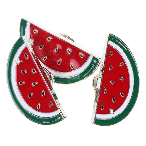 COSMEVIVI 3 Stück Wassermelonen Broschen aus Kreative Cartoon Anstecknadeln für Damen Modische Cardigan Clips und Pullover Schmuck Langlebige Kleidung Accessoires von COSMEVIVI