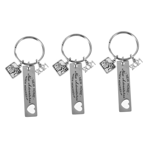 COSMEVIVI 3St 2021 Schlüsselanhänger Coole Schlüsselanhänger Brief erstes Zuhause Paar Schlüsselanhänger Geschenketikett inoxlm creatim Schlüsselzubehör neues Thema Schlüsselanhänger : von COSMEVIVI