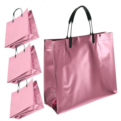 COSMEVIVI 4 Stück Einkaufstaschen Wiederverwendbare Einkaufstaschen Glänzende Einkaufstaschen Damenhandtaschen Brautjungferntaschen Geschenktaschen Einzelne Umhängetaschen von COSMEVIVI