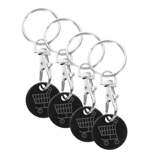 COSMEVIVI 4stücke Einkaufswagen-Token Schlüsselanhänger Aus Metall Mit Mittelgroßem Trolley Schlüsselanhänger Zum Einkaufswagen Für Supermärkte von COSMEVIVI