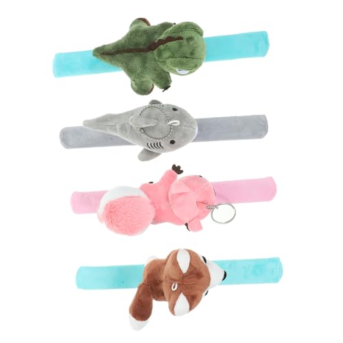 COSMEVIVI Plüsch Schlagarmband 4 Stück Motive Komfortables Klopfarmband für Kinder Partyspielzeug und Plüschmaterial von COSMEVIVI