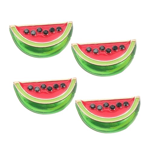 COSMEVIVI 4 Stück Teiliges Wassermelonen Broschen Cartoon Cardigan Clips Leichte Strapazierfähige Anstecknadeln für Pullover Schals Kleider Süße Damen Schmuckaccessoires von COSMEVIVI