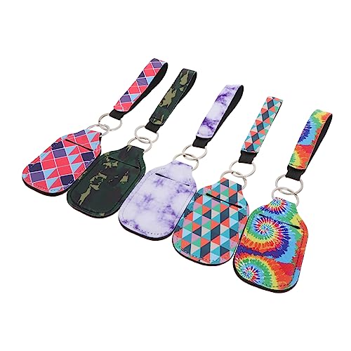 COSMEVIVI 5er-Pack Schlüsselanhänger Aus Neopren Mit Buntem Blumendruck Lippenstifthalter Armband Lanyards Für Geldbeutelschlüssel von COSMEVIVI