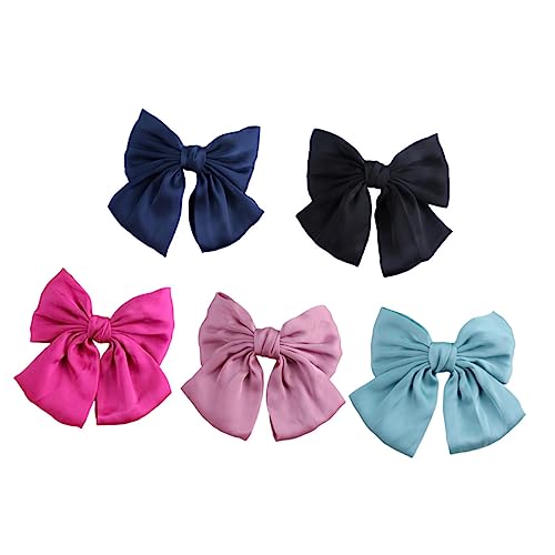 COSMEVIVI 5er Set Oversized Haarklammern Mit Schleifen Für Damen Und ädchen Haarclips Pink Rosarot Und Marine Frühlingshaarklammern Für Elegante Frisuren von COSMEVIVI