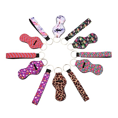 COSMEVIVI 6paare Teiliges Neopren-kosmetikhaltern Und Schlüsselanhängern Mit Handgelenkband Für Schützend Und Tragbar Für Lippenstifte Und Schlüssel Vielfältige Muster von COSMEVIVI