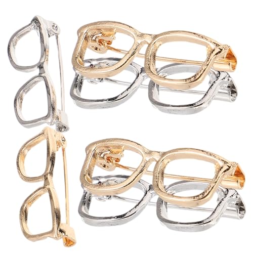 COSMEVIVI 6 Stück Brillen Broschen Damen Anstecknadeln aus Legierung Kreative Vintage Lapel Pins in Gold und Silber Modische Schmuck Accessoires für Party Rucksack und Damenkleidung von COSMEVIVI