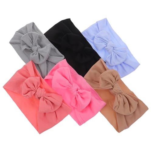 COSMEVIVI 6 Stück Haarbänder mit Schleife Elastische Kopfbedeckung für Kleinkinder Niedliche Haarschmuck für Mädchen zu Empfindlichem Haar und Haut von COSMEVIVI